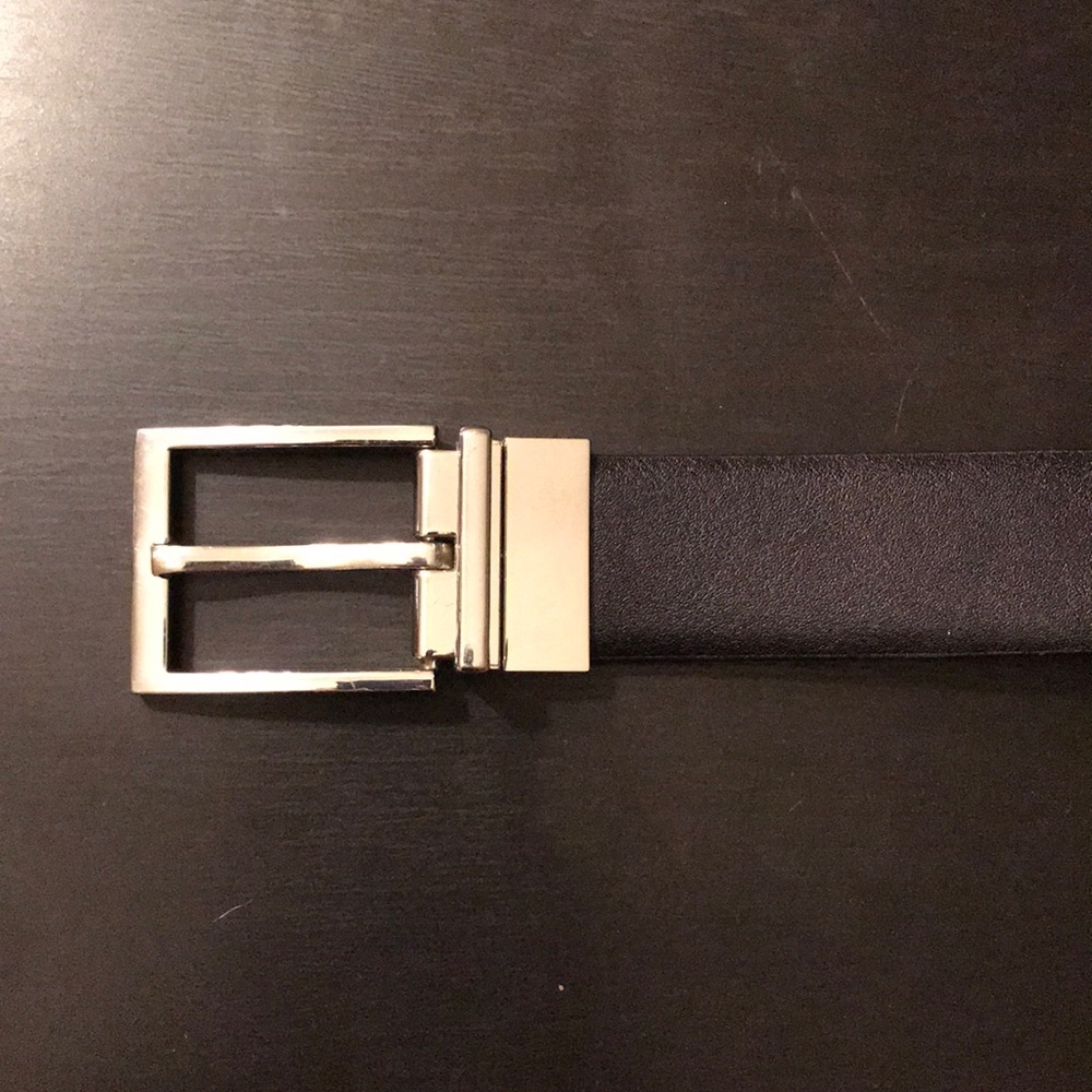 Black and Brown Reversible Leather Polo Belt